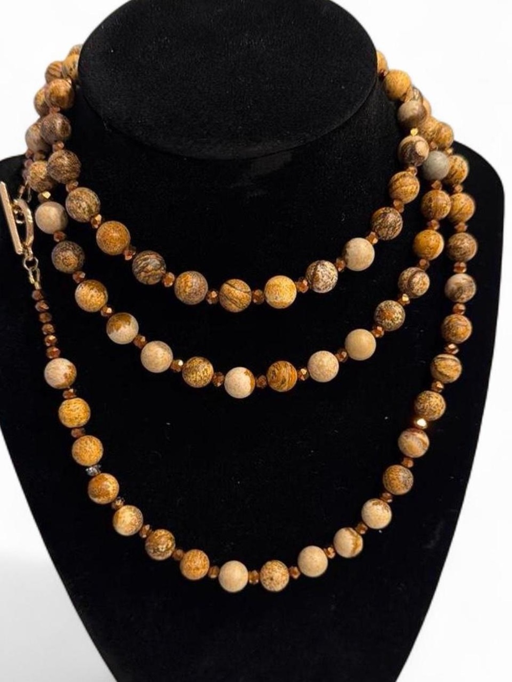 Handcrafted Brown Jasper Beaded Layered Necklace